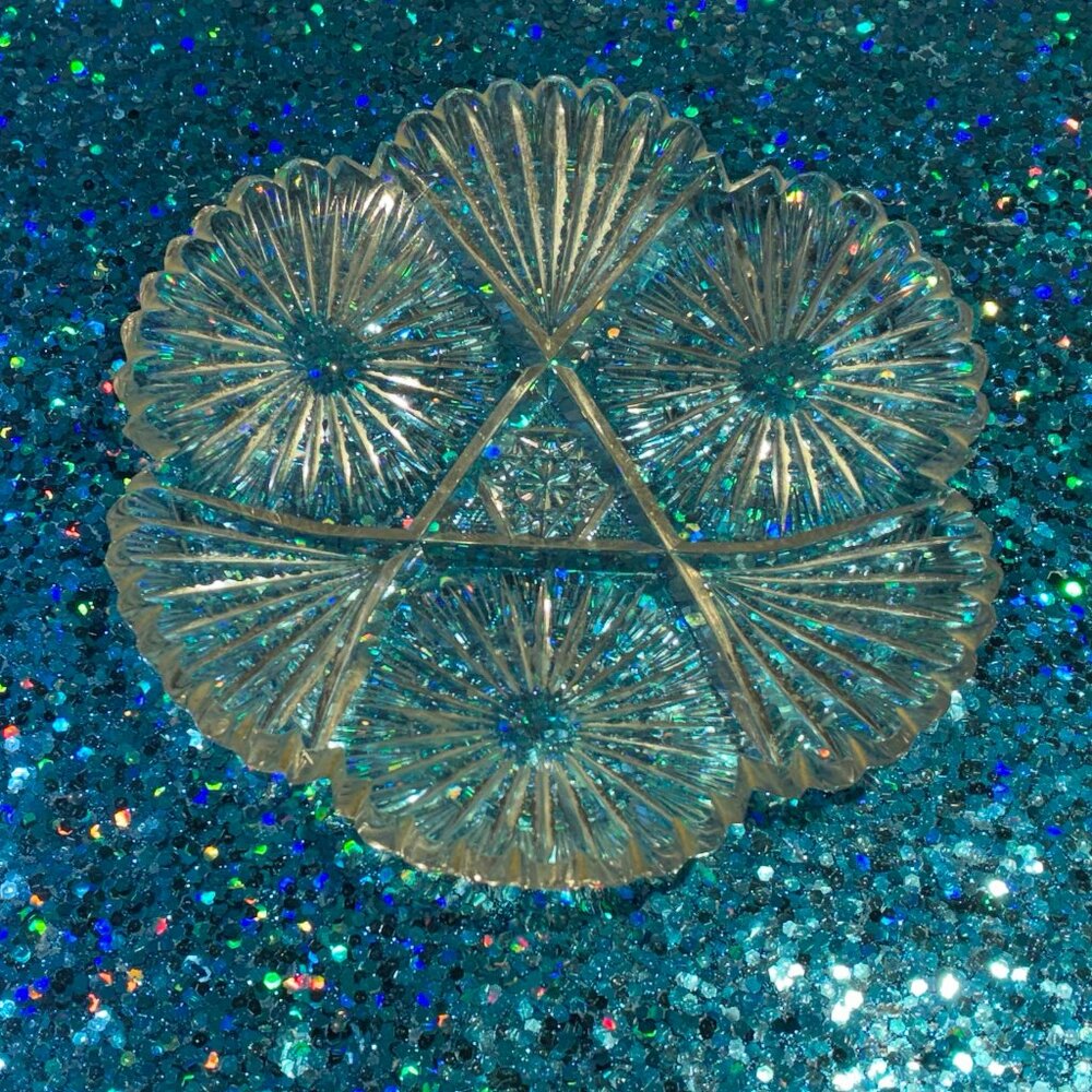 Antique Cut Glass Candy Dish